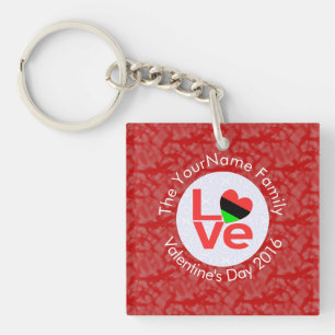 Llavero Bandera de AMOR con letras rojas personalizadas af