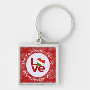 Llavero Bandera de amor de carta roja húngara personalizad