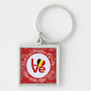 Llavero Bandera de AMOR roja de Bélgica personalizada