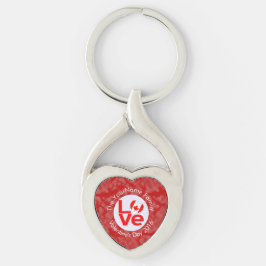 Llavero Bandera de AMOR rojo canadiense personalizada