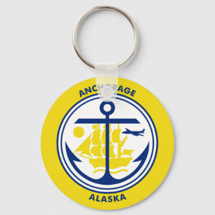 Llavero Bandera de Anchorage, cadena clave Alaska