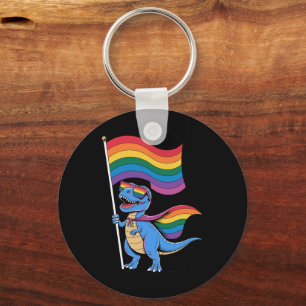Llavero Bandera de arcoíris LGBT Orgullo Gay Dinosaurio