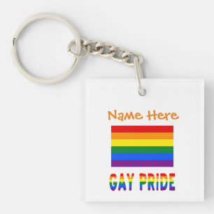 Llavero Bandera de arcoíris LGBTQ de orgullo gay personali