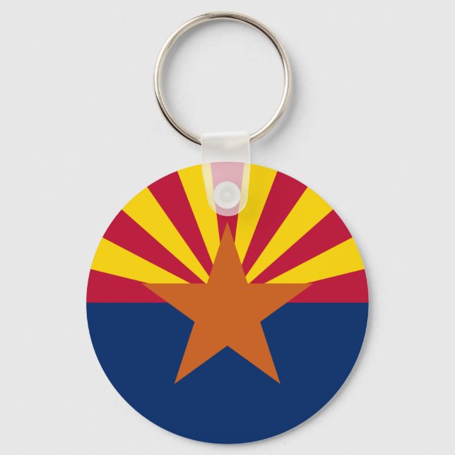 Llavero Bandera de Arizona: Poniendo a Star Sun, el Estado (Anverso)