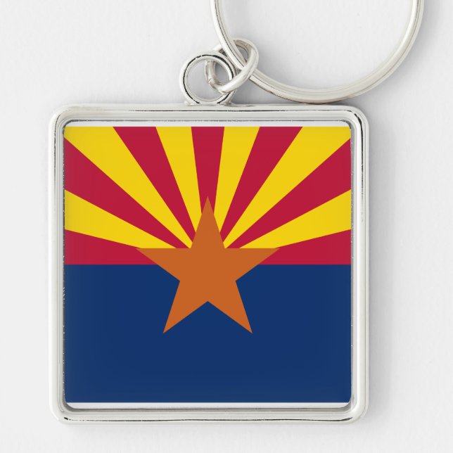 Llavero Bandera de Arizona: Poniendo a Star Sun, el Estado (Frente)