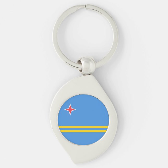 Llavero Bandera de Aruba Patriótica (Anverso)