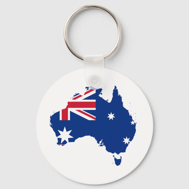 Llavero Bandera de Australia en forma de Australia (Anverso)