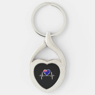 Llavero Bandera de Australia Latido del corazón