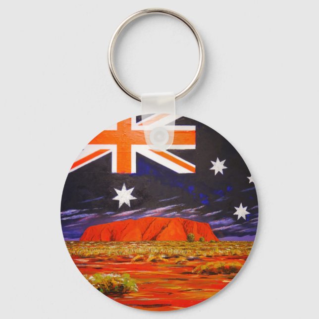 Llavero Bandera de Ayers rock and australian (Anverso)