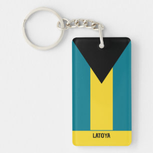Llavero Bandera de Bahamas Patriótica Personalizada