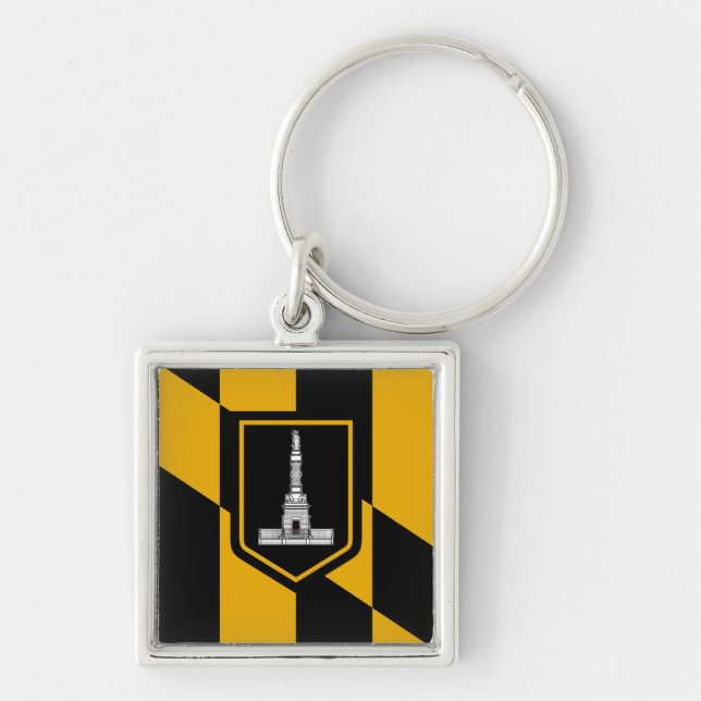 Llavero Bandera de Baltimore, Keychain de Maryland (Frente)