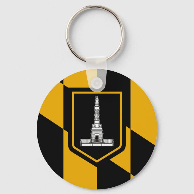 Llavero Bandera de Baltimore, Keychain de Maryland (Anverso)