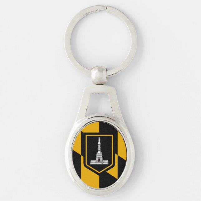 Llavero Bandera de Baltimore, Keychain de Maryland (Anverso)