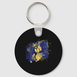 Llavero Bandera de Barbados para montar a caballo