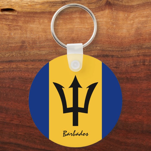 Llavero Bandera de Barbados y fiesta de Barbados, patriota (Anverso)