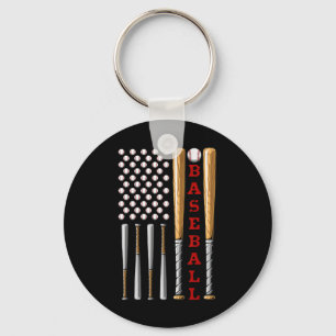 Llavero Bandera de béisbol estadounidense patriota - Base 
