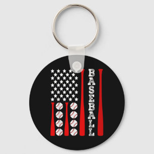 Llavero Bandera De Béisbol Estadounidense Patriótica - Bas