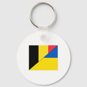 Llavero Bandera de Bélgica Ucrania Nacionalidad belga ucra