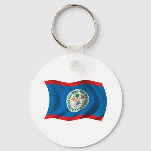 Llavero Bandera de Belice ondulada (Anverso)