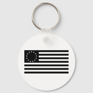 Llavero Bandera de Betsy Ross, Arte de Línea Negra