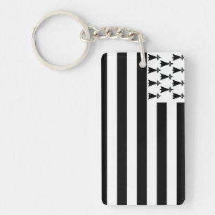 Llavero Bandera de Bretaña (Gwenn-ha-du) Keychain acríli