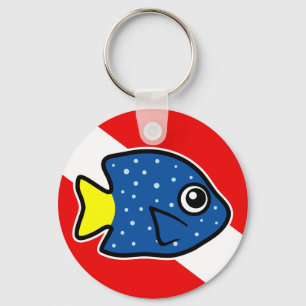 Llavero Bandera de buceo del Damselfish de cola amarilla y