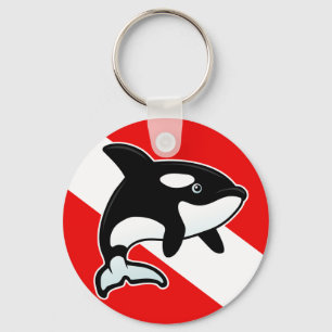 Llavero Bandera de buceo personalizado Orca