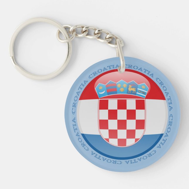 Llavero Bandera de burbuja de Croacia (Frente)