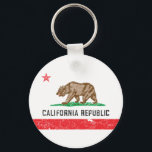 Llavero Bandera de California Vintage<br><div class="desc">Sólo un diseño de la bandera de California de aspecto fresco. Diseño de época para un estilo clásico bien gastado.</div>