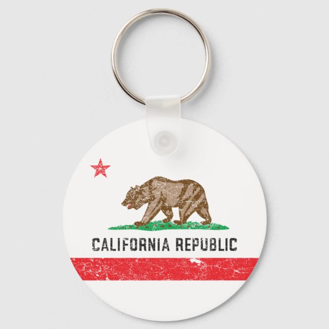 Llavero Bandera de California Vintage (Anverso)