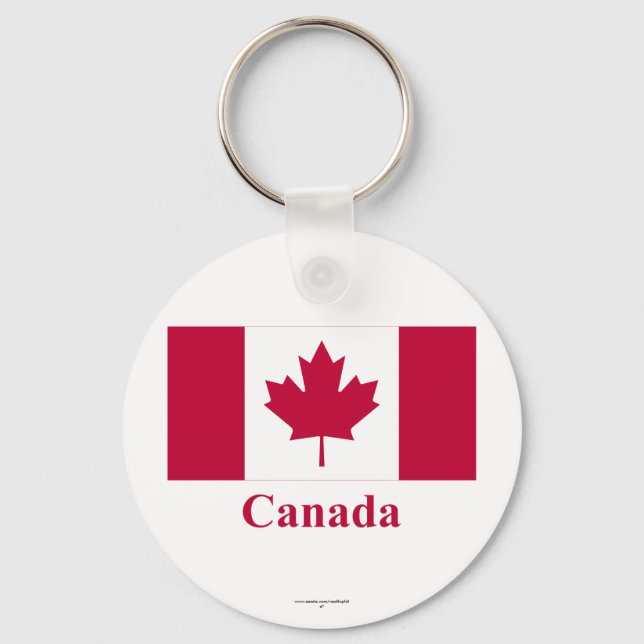 Llavero Bandera de Canadá con nombre (Anverso)