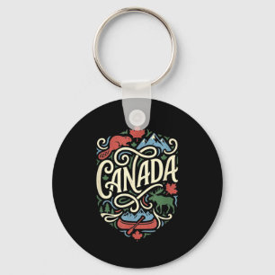 Llavero bandera de Canadá hoja de arce canadiense al aire