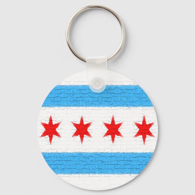 Llavero Bandera de Chicago (Anverso)