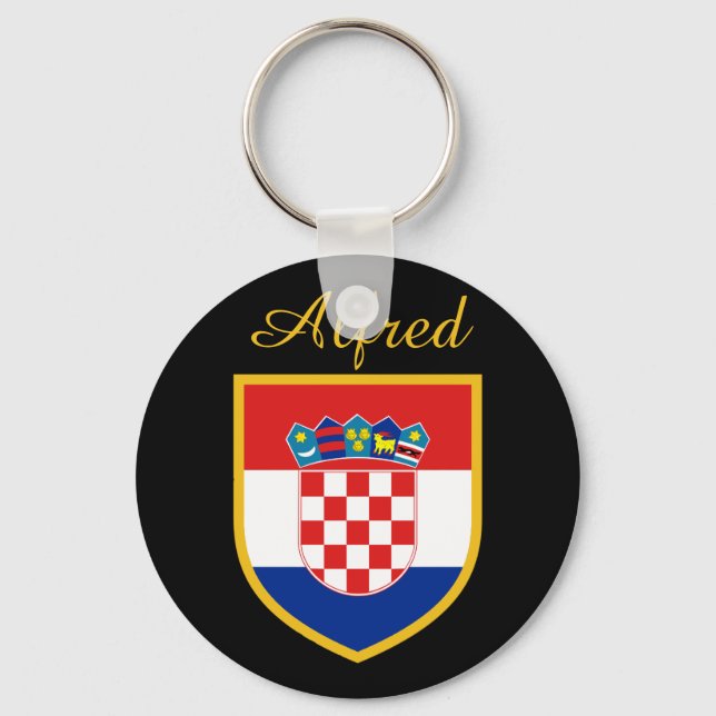 Llavero Bandera de Croacia personalizada (Anverso)