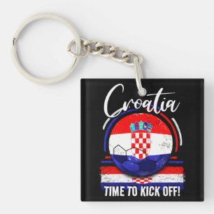 Llavero Bandera de Croacia, retro de cosecha de fútbol