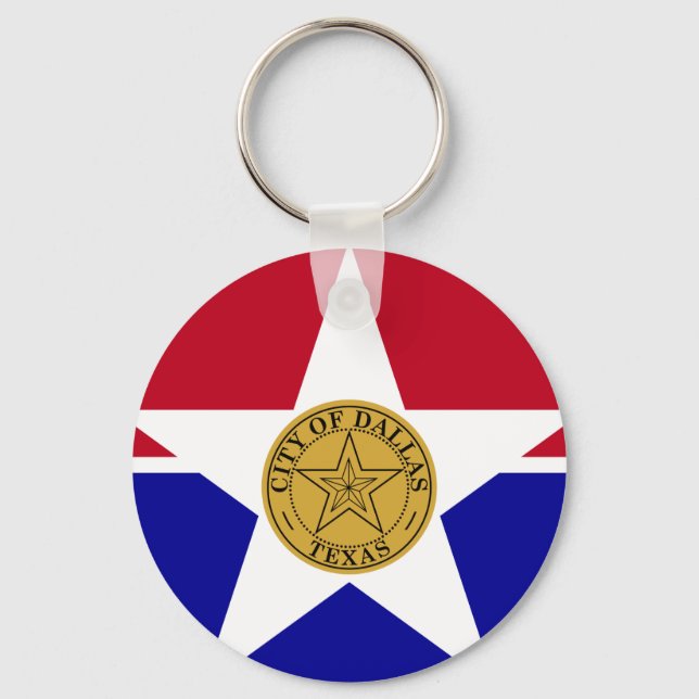 Llavero Bandera de Dallas, Texas Keychain (Anverso)