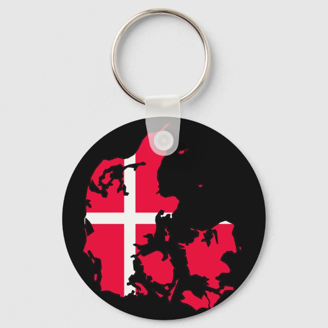 Llavero bandera de dinamarca mapa (Anverso)