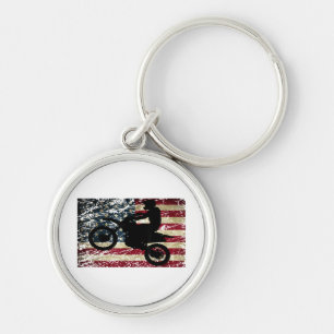 Llavero Bandera de Dirt Bike Estados Unidos Camiseta Motoc