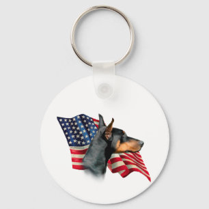 Llavero Bandera de Doberman Pinscher
