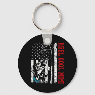 Llavero Bandera de EE. UU. Carrete Genial Mimi Pesca Pesca