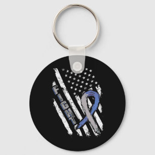 Llavero Bandera de EE. UU. Conciencia de la Diabetes Tipo