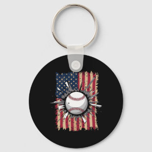Llavero Bandera De Ee.Uu. De Béisbol