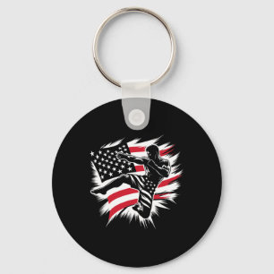 Llavero Bandera de EE. UU. Mma Artes Marciales Mixtas Kick