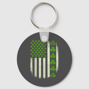 Llavero Bandera de EE. UU. Nacional Americano Tréboles Irl