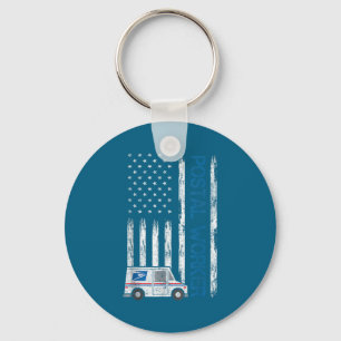 Llavero Bandera de EE. UU. Patriótica Stal Trabajador Cart