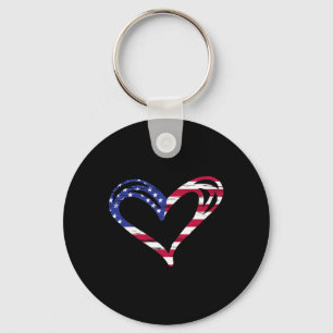 Llavero Bandera De EEUU Corazón Patriótico Americano Fuerz