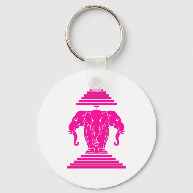 Llavero Bandera de Erawan Pink Three Heheed Elephant Lao/L (Anverso)