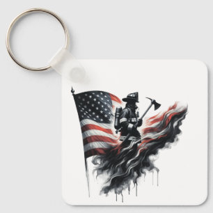 Llavero Bandera de Estados Unidos. Bombero