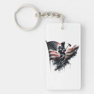 Llavero Bandera de Estados Unidos. Bombero