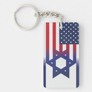 Llavero Bandera de Estados Unidos con bandera israelí